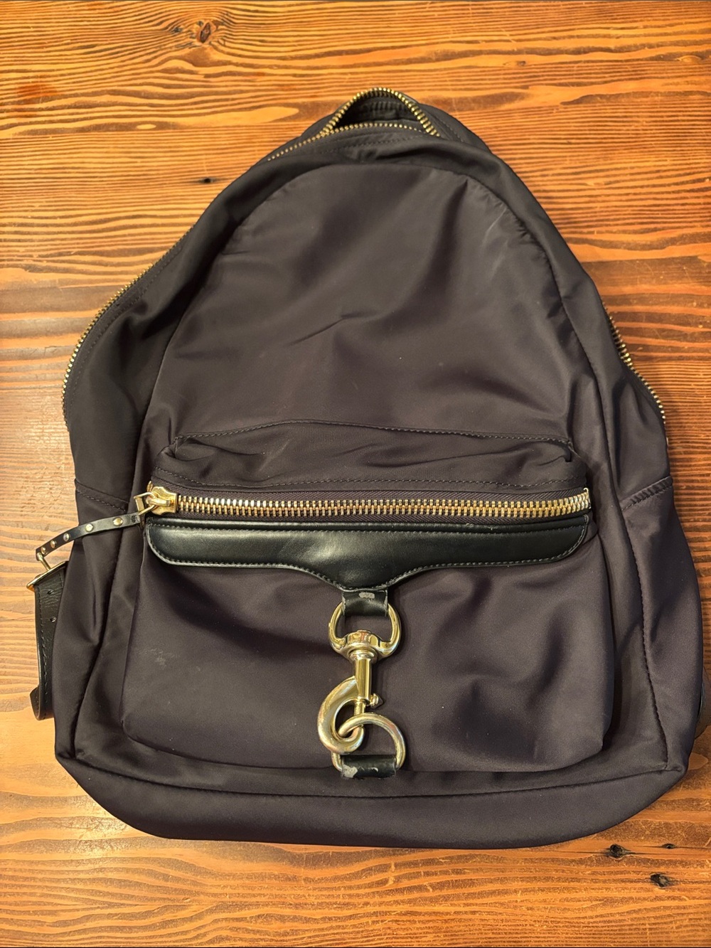 Rebecca Minkoff Black Backpack with Gold Hardware